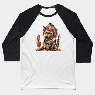 Native American Baby Cat Baseball T-Shirt